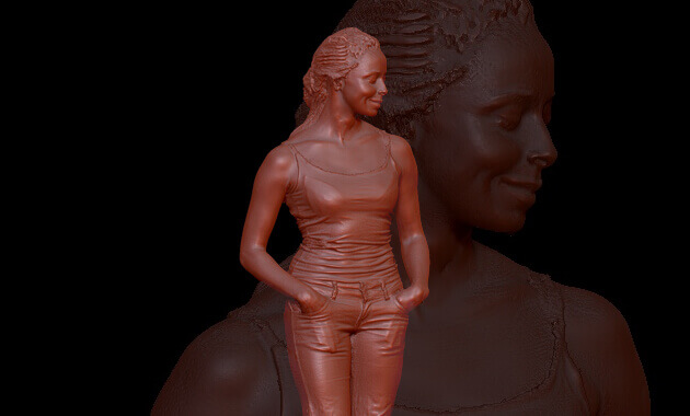 Scan 3D de personnes femme jean